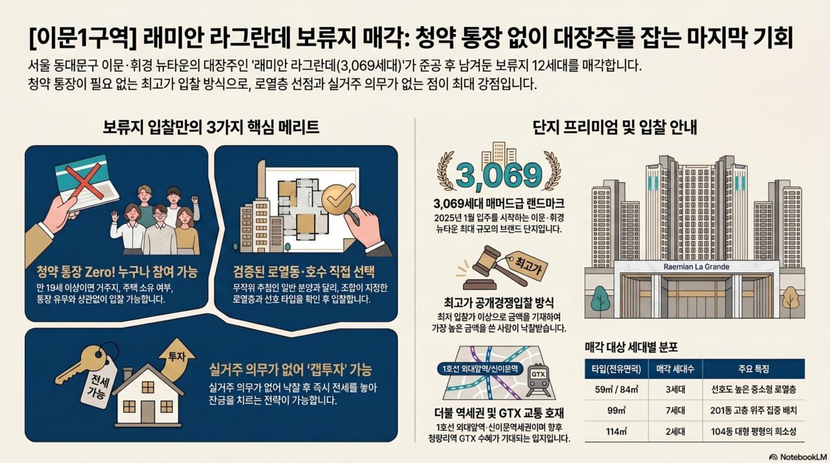[올백뉴스]래미안 라그란데 보류지 입찰 결과 정리